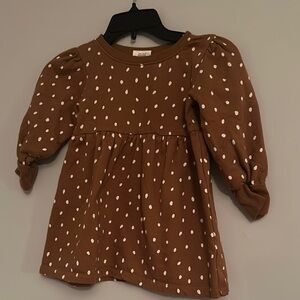Brown Polka Dot Kids Dress - Preloved